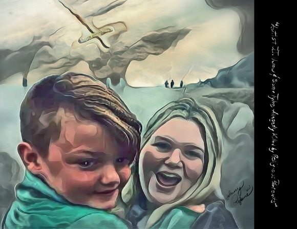 Photo. "Autist JJ Vallow & Sister Tylee, Allegedly Killed by Religious Parents, 2020." Low-resolution version of original digital illustration. (c) 2021 John M. Knapp, Creative Commons Non-Commercial Usage. High-resolution wallpaper & poster files free to premium subscribers.